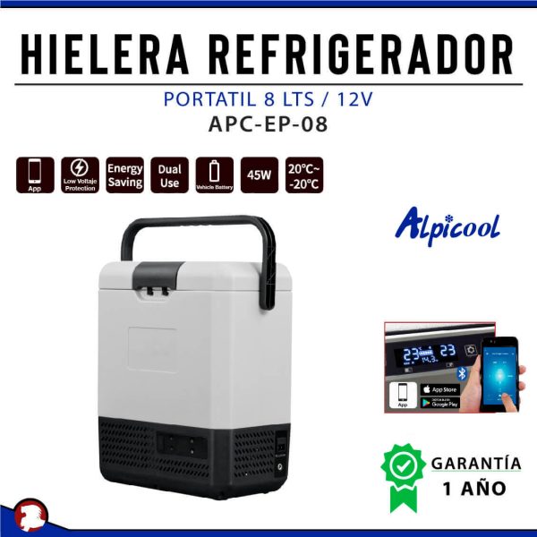 HIELERA REFRIGERADOR PORTATIL 8 LTS/ 12V