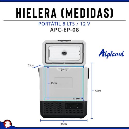 HIELERA REFRIGERADOR PORTATIL 8 LTS/ 12V