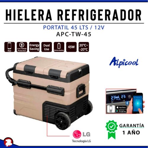 HIELERA REFRIGERADOR PORTATIL 45 LTS / 12V