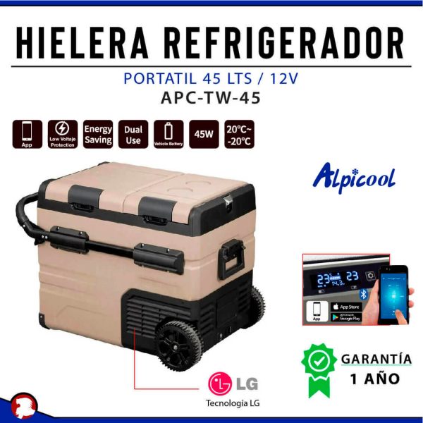 HIELERA REFRIGERADOR PORTATIL 45 LTS / 12V