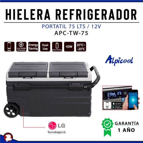 HIELERA REFRIGERADOR  PORTATIL 75 LTS /12V