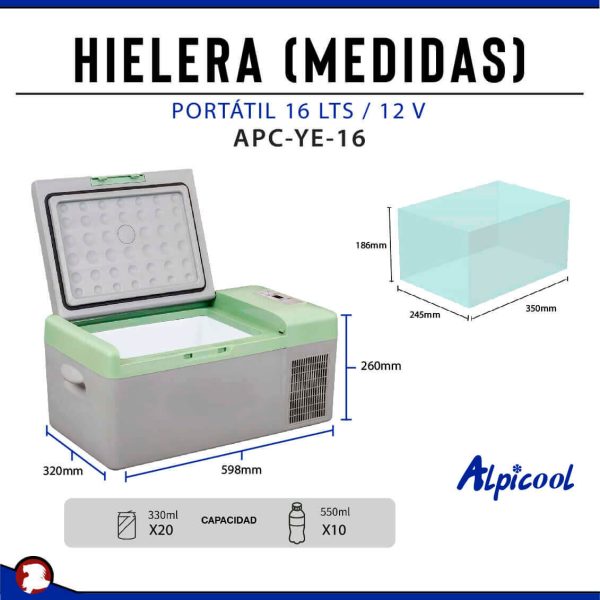 HIELERA REFRIGERADOR PORTATIL 16 LTS / 12V - Image 2
