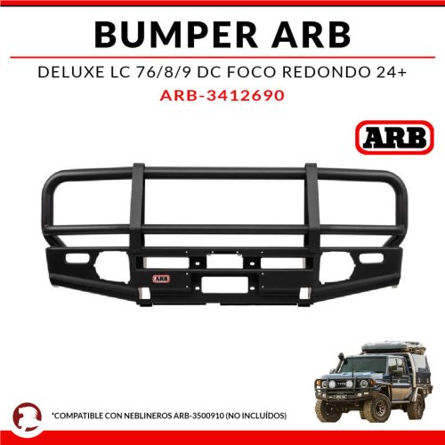 BUMPER ARB DELUXE LC 76 /8 /9 DC FOCO REDONDO 24+