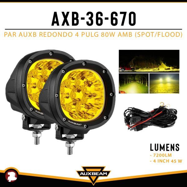 PAR AUXB REDONDO 4" 90W AMB SPOT