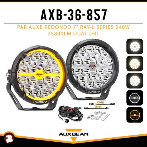 PAR AUXB REDONDO 7″ RAY-L SRS 240W 25800LM DUAL DRL