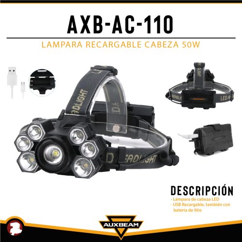 LAMPARA RECARGABLE CABEZA 50W