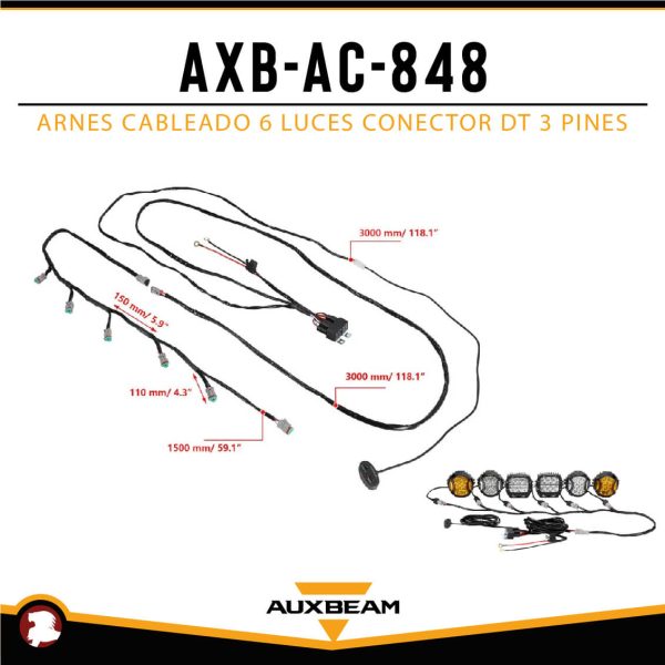 ARNES CABLEADO 6 LUCES CONECTOR DT 3 PINES