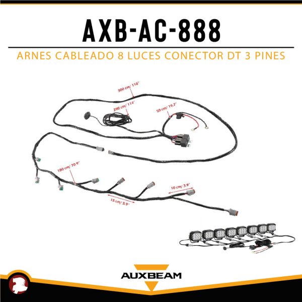 ARNES CABLEADO 8 LUCES CONECTOR DT 3 PINES