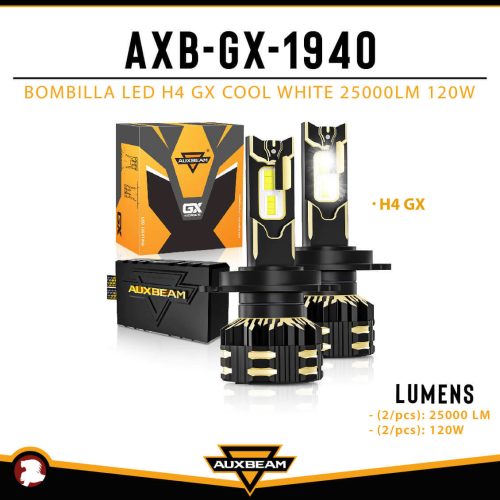 BOMBILLA LED H4 GX COOL WHITE 25000LM 120W