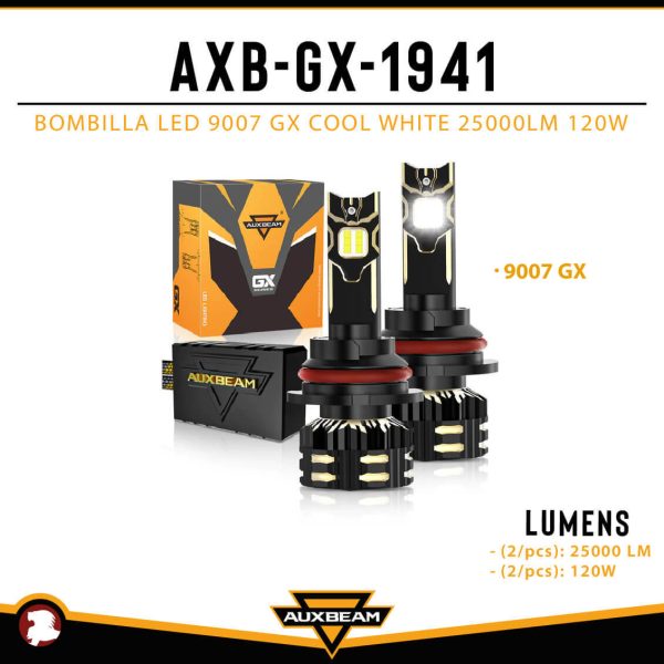 BOMBILLA LED 9007 GX COOL WHITE 25000LM 120W