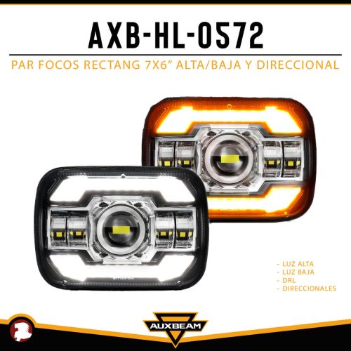 PAR FOCOS RETANG 7X6 PULG ALTA / BAJA Y DIRECCIONAL JEEP YJ XJ MJ