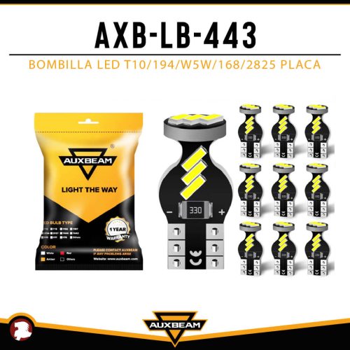 SET 10 BOMBILLA LED T10/194/W5W/168/2825 PLACA