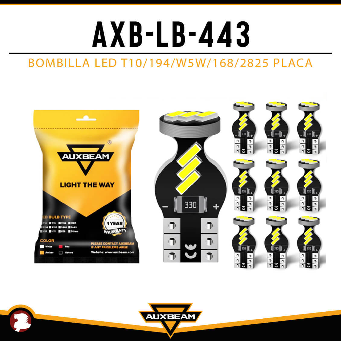 SET 10 BOMBILLA LED T10/194/W5W/168/2825 PLACA - REACSA