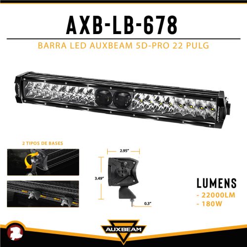 BARRA LED AUXBEAM 5D-PRO 22 PULG