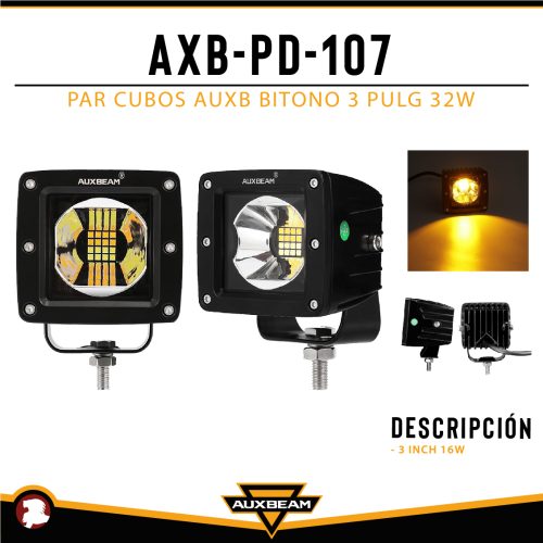 PAR CUBOS AUXB BITONO 3″ 32W