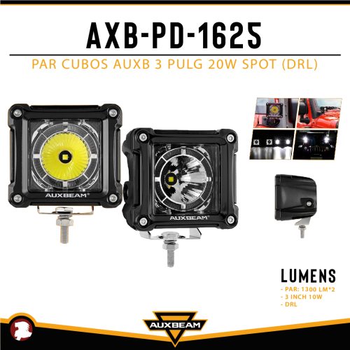 PAR CUBOS AUXB 3″ 20W DRL Y SPOT