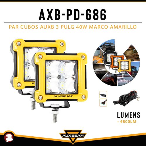 PAR CUBOS AUXB 3″ 40W MARCO AMARILLO