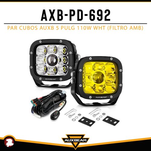 PAR CUBOS AUXB 5″ 110W WHT (FILTRO AMB)