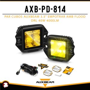 PAR CUBOS AUXB 3.5″ EMPOTRAR AMB FLOOD DRL 40W 4000LM