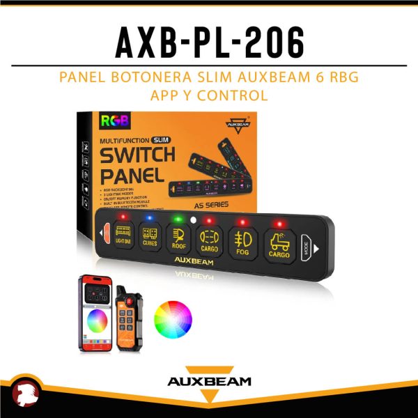 PANEL BOTONERA SLIM AUXBEAM 6 RBG APP Y CONTROL