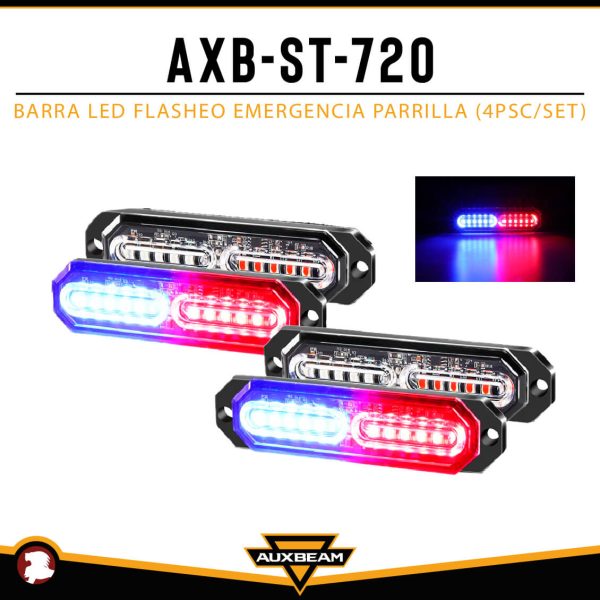BARRA LED FLASHEO EMERGENCIA PARRILLA (4PSC/SET)