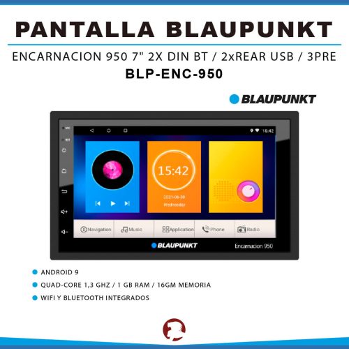 PANTALLA BLAUPUNKT ENCARNACION 7″ 2X DIN BT / 2XREAR USB / 3PRE