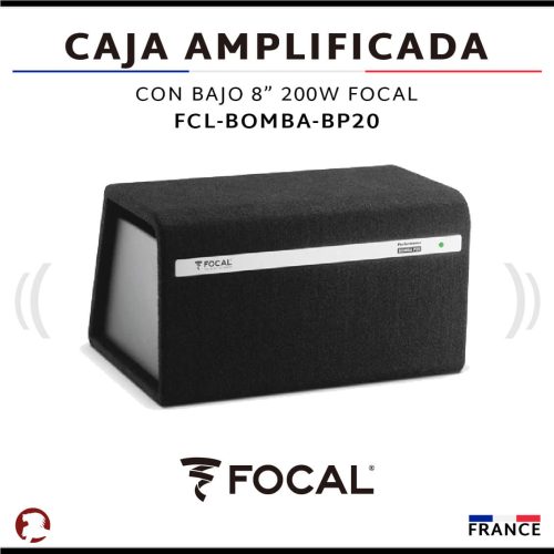 CAJA AMPLIFICADA CON BAJO 8″ 200W FOCAL