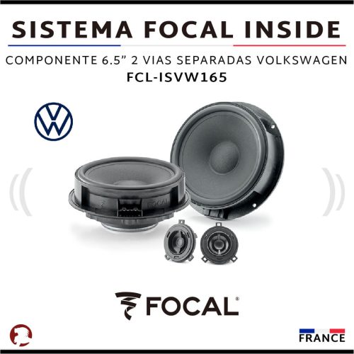 SISTEMA FOCAL INSIDE COMPONENTE 2 VIAS 6.5″ VW VOLKSWAGEN