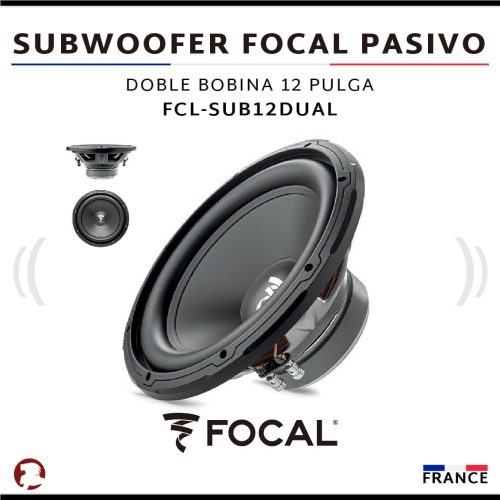 SUBWOOFER FOCAL PASIVO DOBLE BOBINA 12 PULG