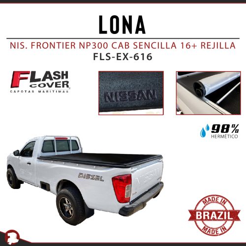 LONA NISSAN FRONTIER NP300 CAB SENCILLA 16+ REJILLA