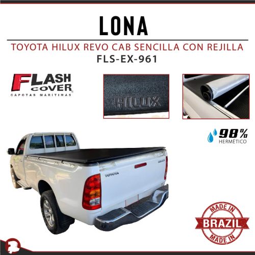 LONA TOYOTA HILUX REVO CAB SENCILLA CON REJILLA