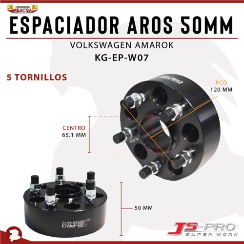 ESPACIADOR AROS 50MM (5×120) CENTRO 65.1MM AMAROK
