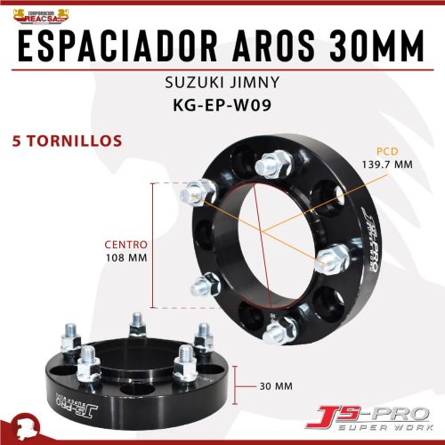 ESPACIADOR AROS 30MM (5X139,7) CENTRO 108MM SUZUKI JIMNY