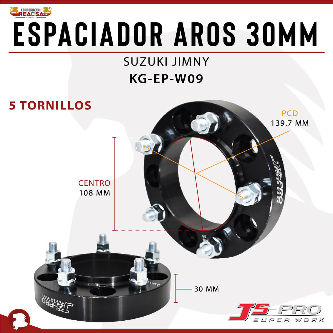 ESPACIADOR AROS 30MM (5X139,7) SUZUKI JIMNY -