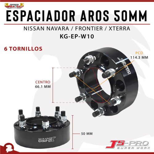 ESPACIADOR AROS 50MM (6X114.3) CENTRO 66.1MM NAVARA/FRONT/XTERRA