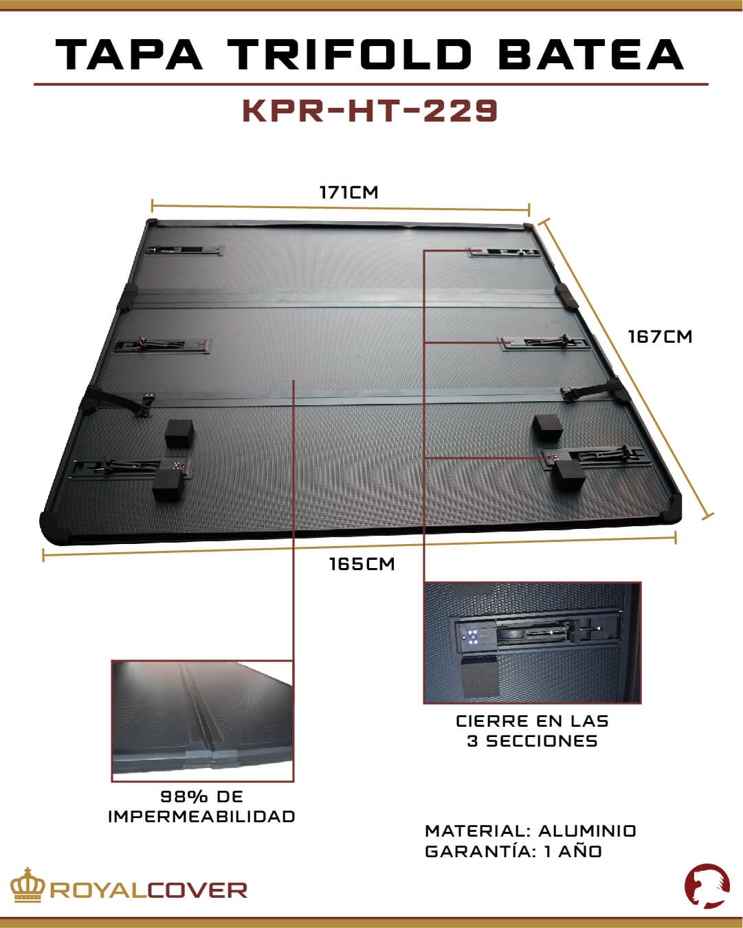 TAPA TRIFOLD BATEA FOTON TUNLAND V9 - Imagen 2