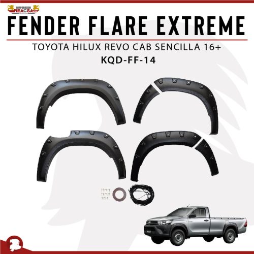 FENDER FLARE EXTREME HILUX CAB SENCILLA 16+