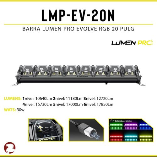 BARRA LUMEN PRO EVOLVE RGB 20 PULG