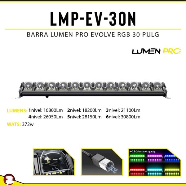 BARRA LUMEN PRO EVOLVE RGB 30 PULG