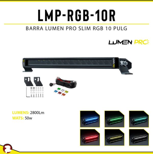 BARRA LUMEN PRO SLIM DRL RGB 10 PULG WTH