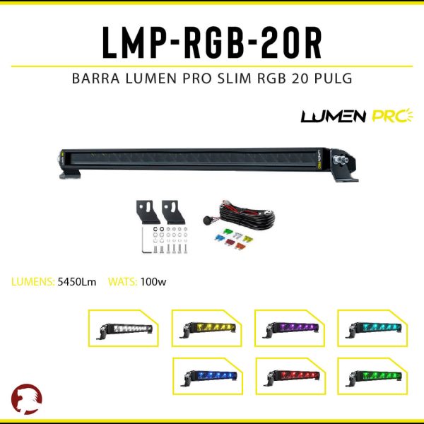 BARRA LUMEN PRO SLIM DRL RGB 20 PULG WTH