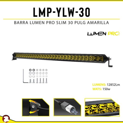 BARRA LUMEN PRO SLIM 30 PULG AMARILLA