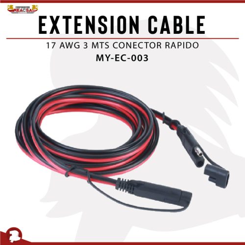 EXTENSION CABLE 17 AWG 3 MTS CONECTOR RAPIDO