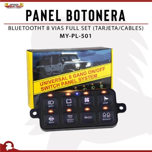 PANEL BOTONERA BLUETOOTH  8 VIAS FULL SET (TARJETA/ CABLES)