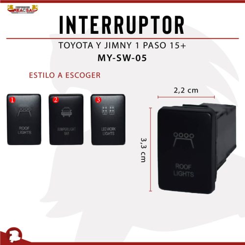 INTERRUPTOR TOYOTA Y JIMNY 2015+  (33*22 MM)