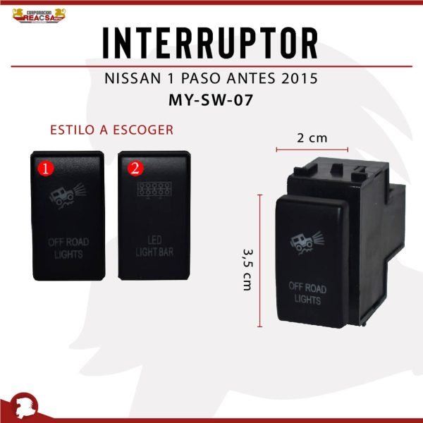 INTERRUPTOR NISSAN 1 PASO ANTES 2015 (20*35 MM)