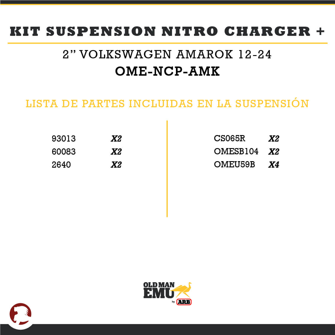 KIT SUSPENSION NITRO CHARGER + 2" AMAROK 12-24 - Image 2