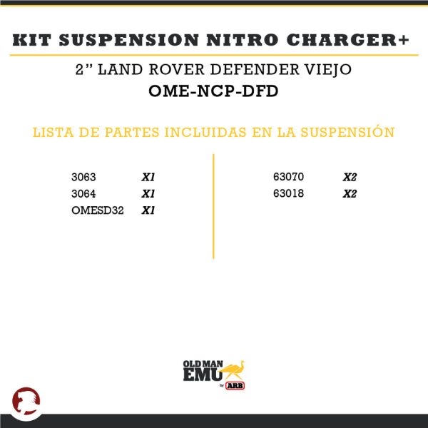 KIT SUSPENSION NITRO CHARGER + 2" LAND ROVER DEFENDER - Image 2