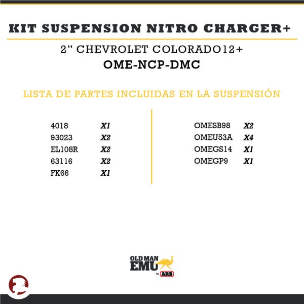 KIT SUSPENSION NITRO CHARGER + 2" ISUZU DMAX 12-20 / COLORADO 12-24/MAXUS T90 - Image 4