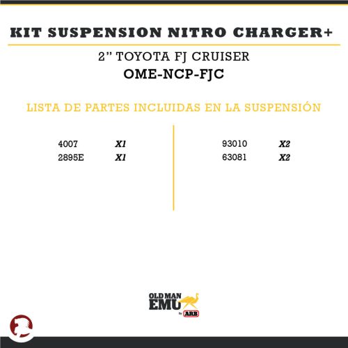 KIT SUSPENSION NITRO CHARGER + 2″ TYT FJ CRUISER
